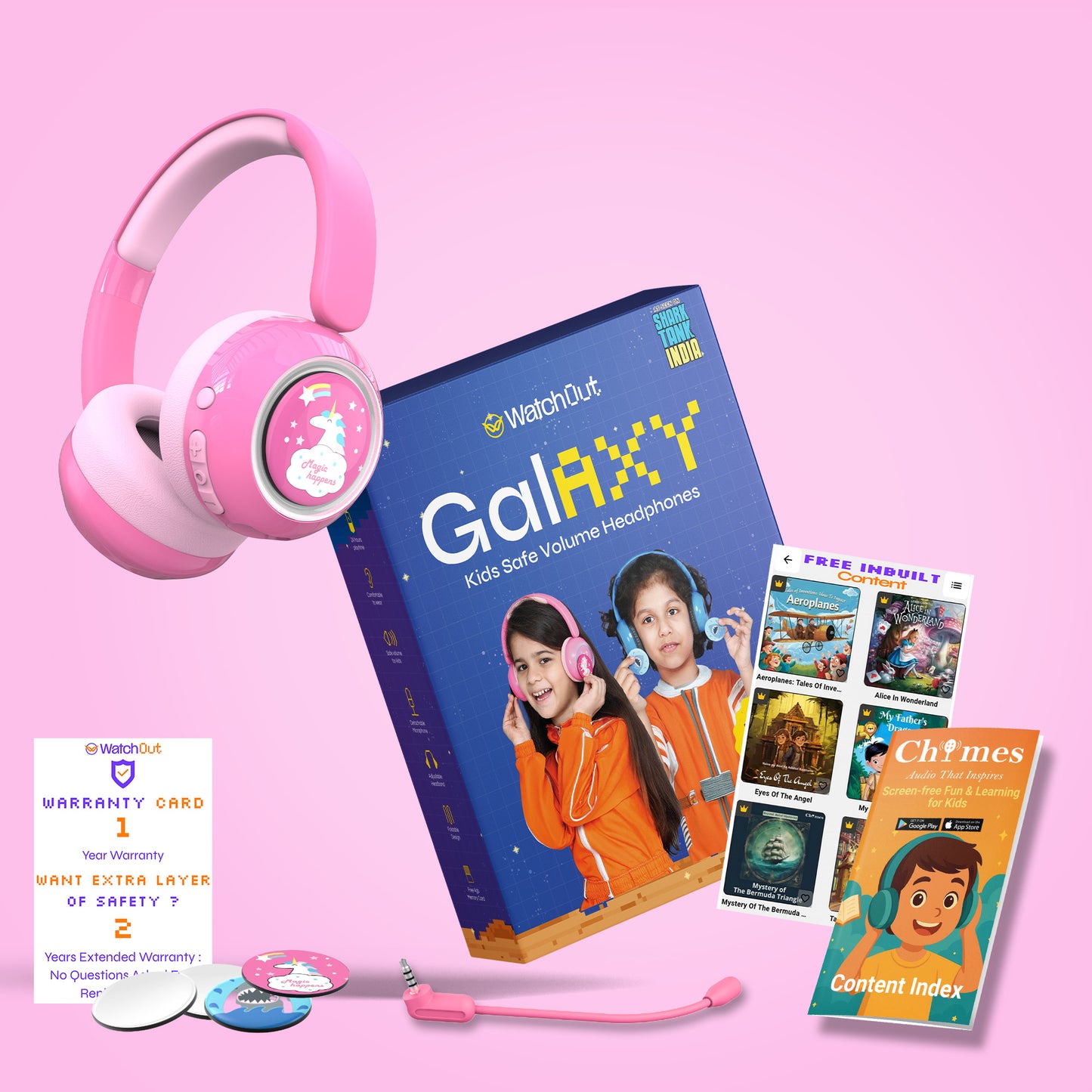 Galaxy Safe Volume Kids and Teens Headphone (Pink Unicorn)