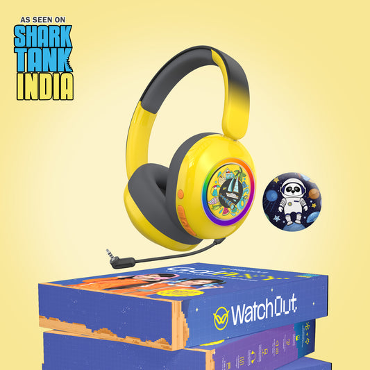 Galaxy Safe Volume Kids and Teens Headphone (Hello Yellow)