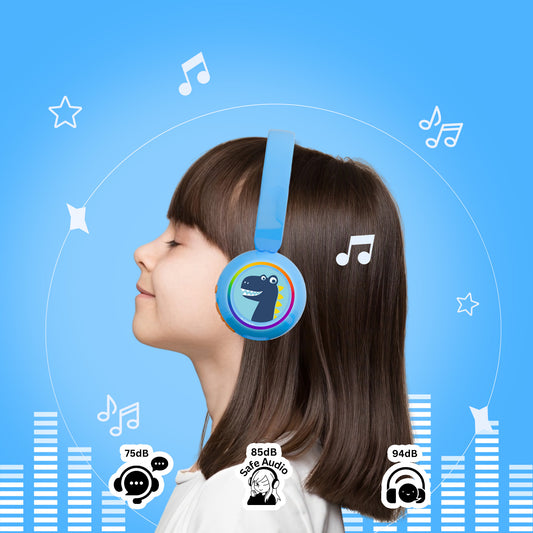 Galaxy Safe Volume Kids and Teens Headphone (Blue Shark)