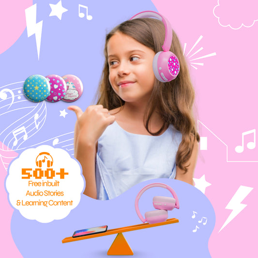 Galaxy Safe Volume Kids and Teens Headphone (Pink Unicorn)